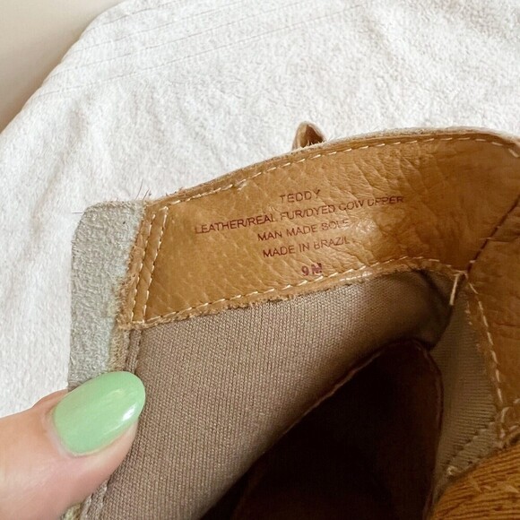 Matisse Womens Teddy Leather Fur Wedge Ankle Boot Bootie Sz 9 Pointed Toe *Read - Picture 3 of 14